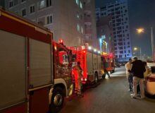 نجات ۲۰ نفر از وقوع آتش‌سوزی در یک مجتمع مسکونی در شهرک راه‌آهن