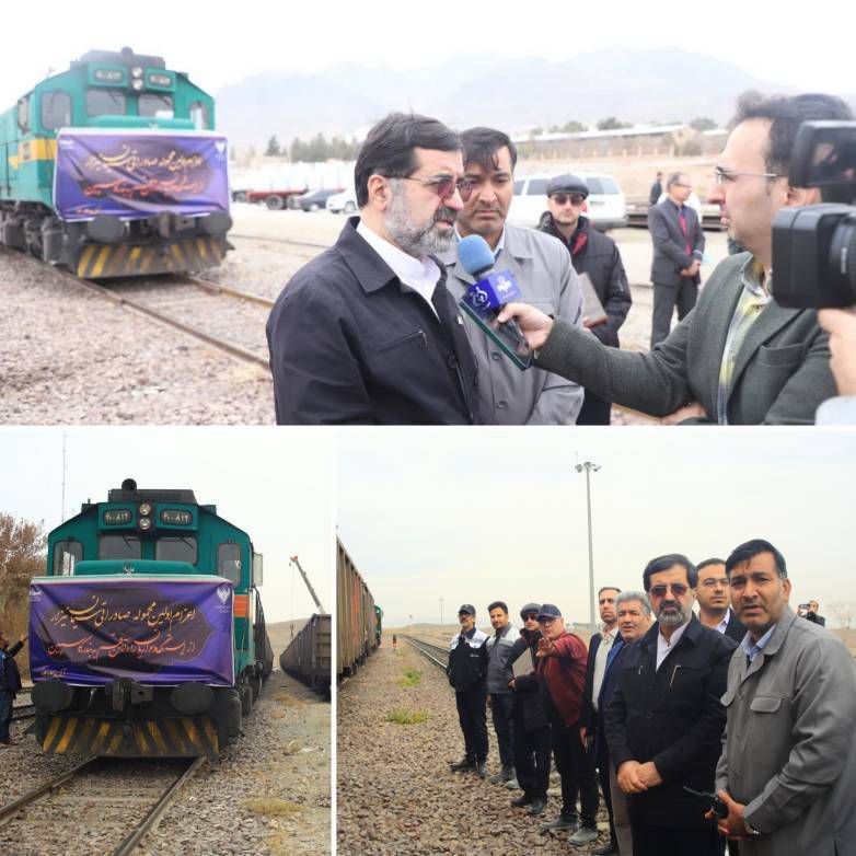 آغاز صادرات ریلی نخستین بار سیمان از ایستگاه سواریان قم